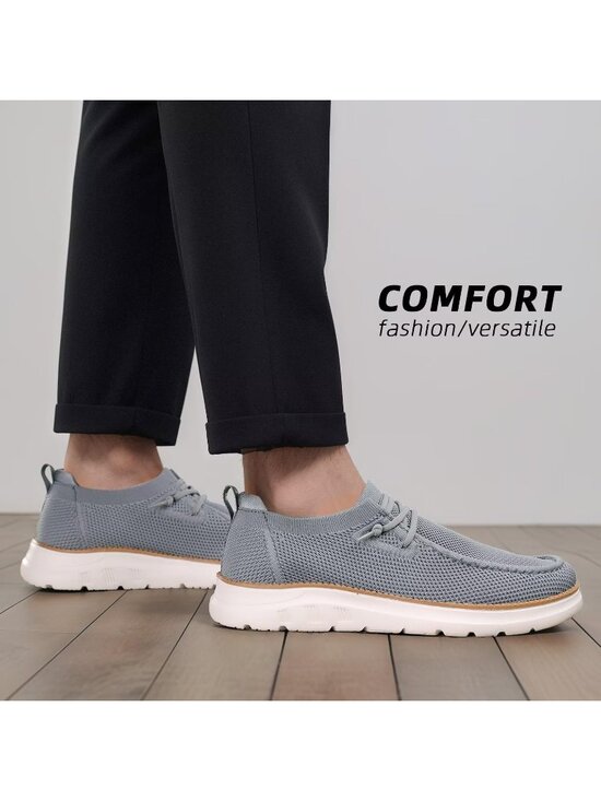 ?Mens Grey Slip-on Casual Mesh Walking Shoes Loafers Comfortable Soft Sole main image 4